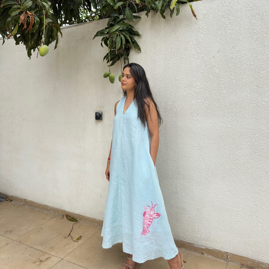 Lobster Linen Dress